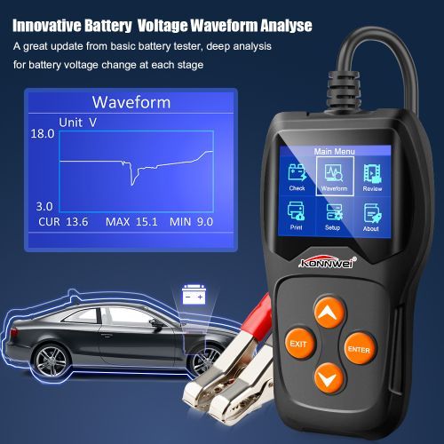 KW600 Car Battery Tester 12V 100 To 2000CCA 12 Volts Battery Tools For The Car Quick Cranking Charging Diagnostic