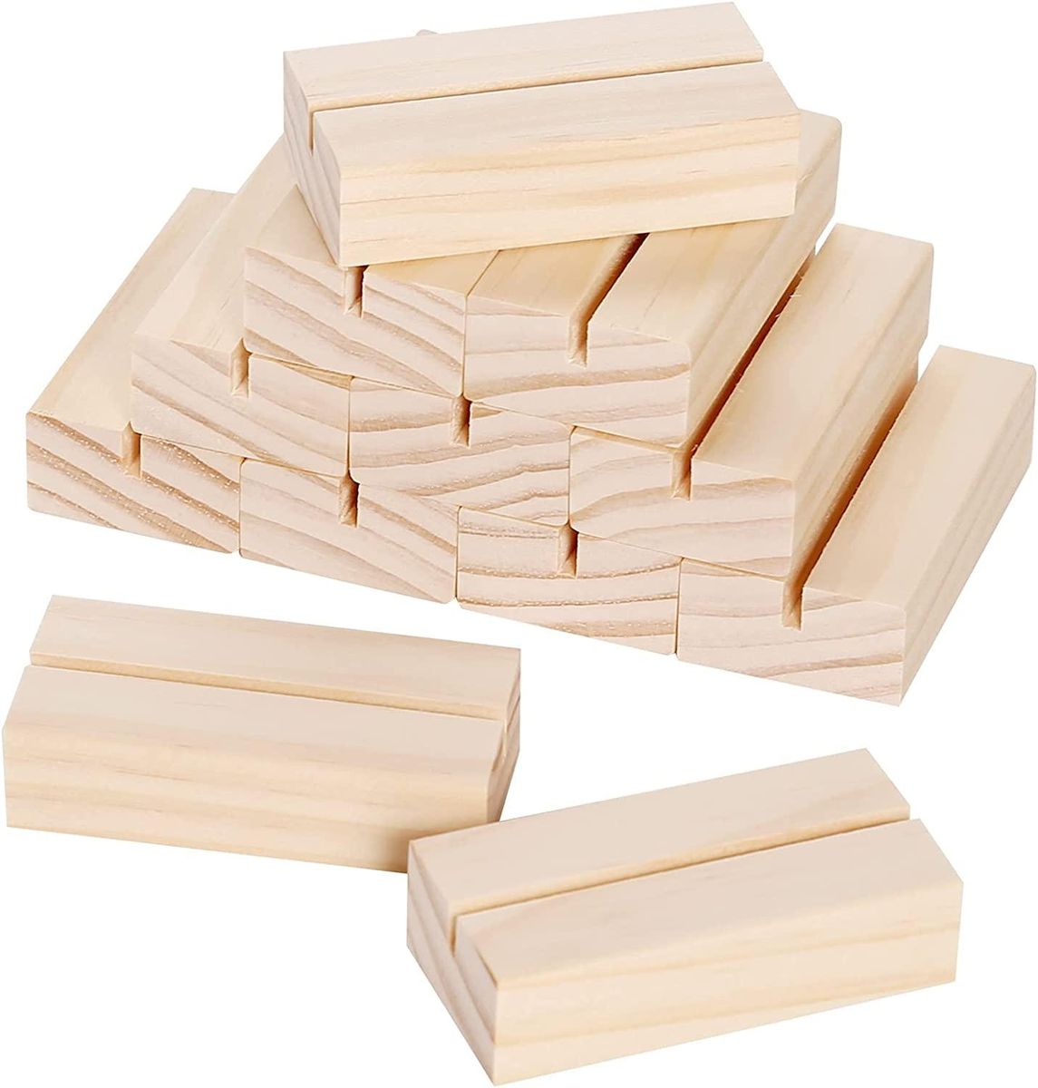 10 Pack Wood Place Card Holders Wooden Menu Sign Holder Table Numbers Card Display Stand for Wedding Dinner Home Party Events Decoration