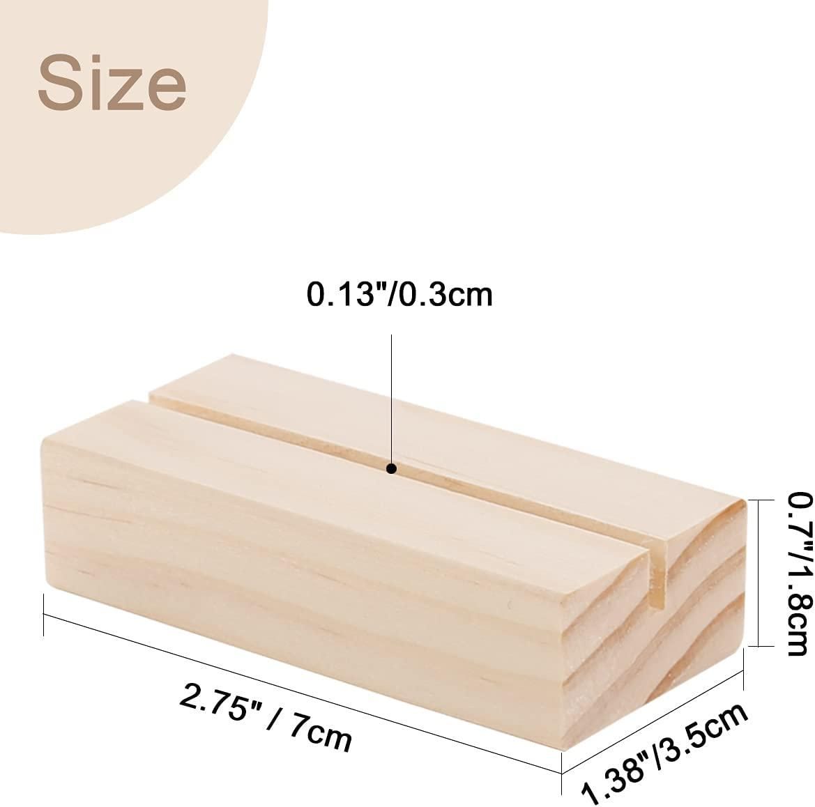 10 Pack Wood Place Card Holders Wooden Menu Sign Holder Table Numbers Card Display Stand for Wedding Dinner Home Party Events Decoration