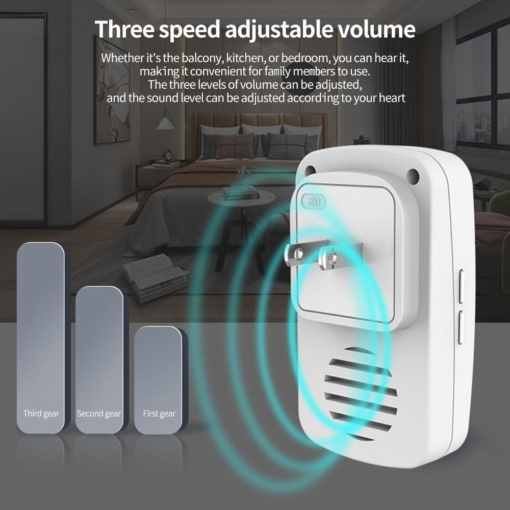 Wireless Doorbell Smart Doorbell 150M Remote Distance 3 Gear Volume Adjustment 38 Chords
