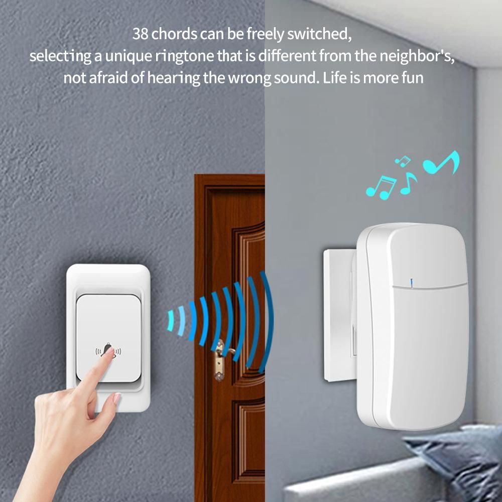 Wireless Doorbell Smart Doorbell 150M Remote Distance 3 Gear Volume Adjustment 38 Chords