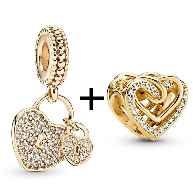 2Pcs/Lot Golden Tree Of Life Pendant Bee Crystal Charms Beads Fit DIY Brand Bracelet Necklaces For Women Fashion Jewelry Making