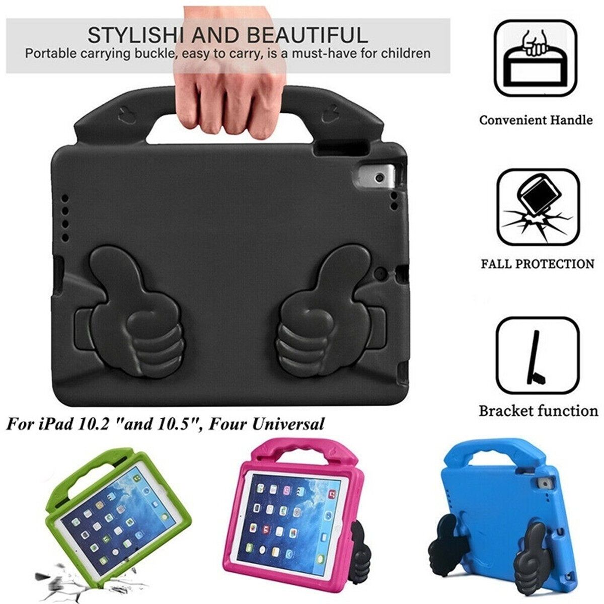 Children Kid Shockroof EVA Safe Stand Case Cover For Iad RO 10.2 An 10.5'' Black