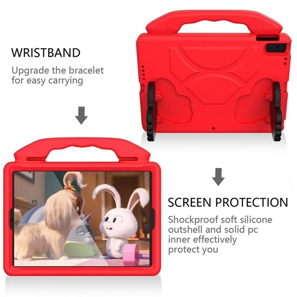 Children Kid Shockroof EVA Safe Stand Case Cover For Iad RO 10.2 An 10.5'' Black