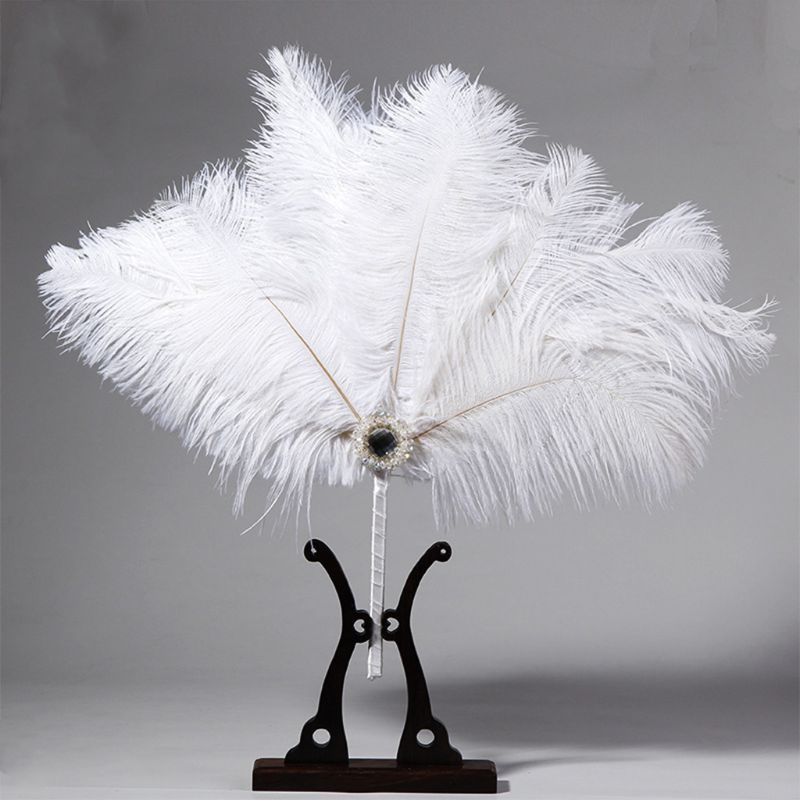 Bridal Bouquet Crystal Bridesmaid Decorative Wedding Fan Bouquet Flapper Feather