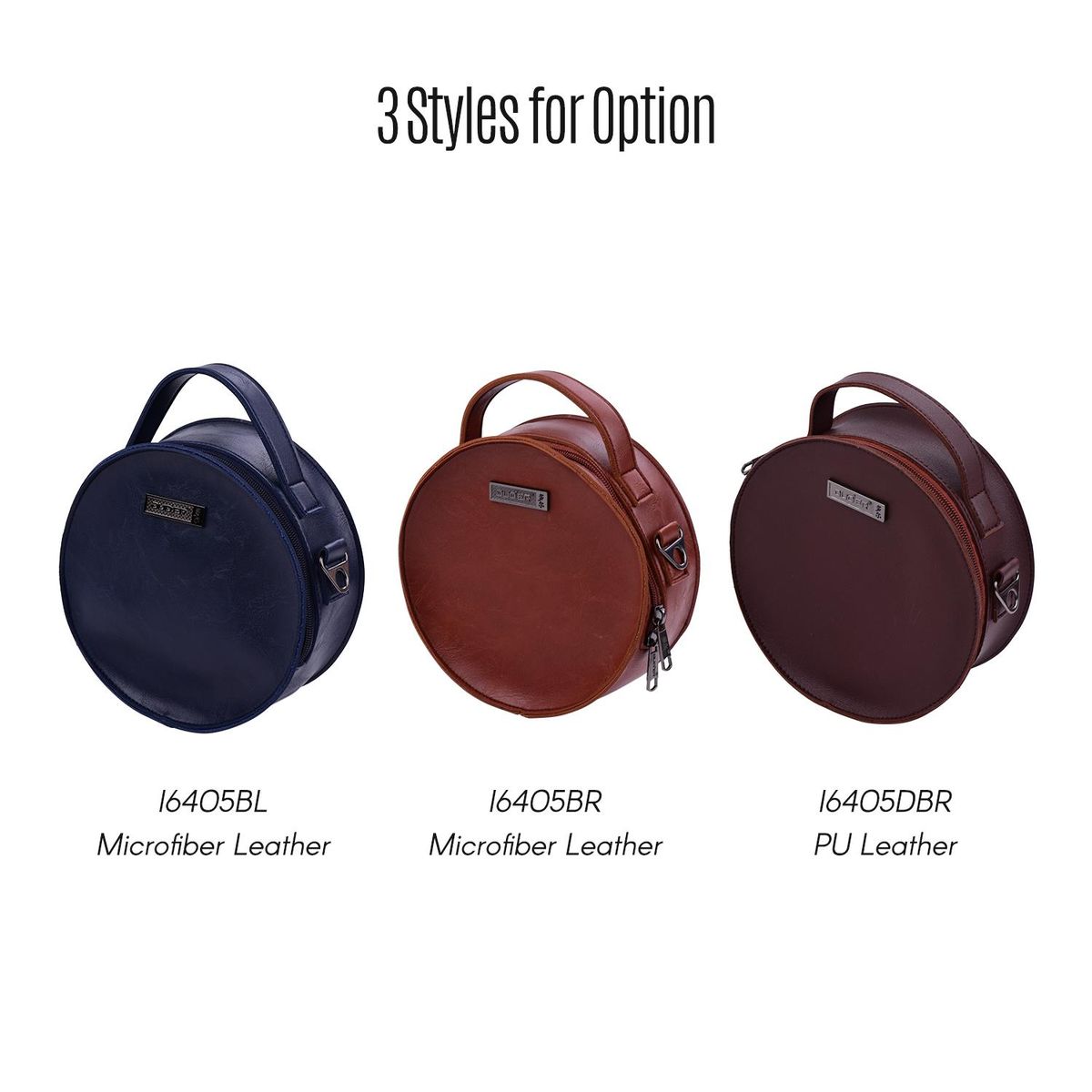 Portable Stylish Thumb Piano Soft Case PU Leather Circle Shape Kalimba Storage Bag Multi-Functional Round Gig Bag with Adjustable Strap Dark Brown