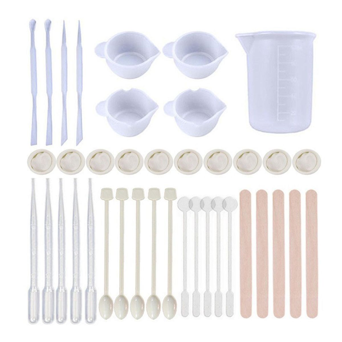 39PCS DIY Silicone Resin Measuring Cups Tool Kit 100ml Measure Cups  Finger Cots for Epoxy Resin Mixing Molds Jewelry Making for Adults Beginner