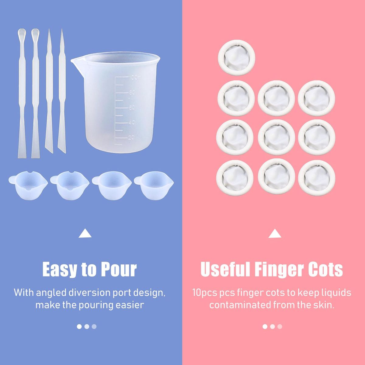 39PCS DIY Silicone Resin Measuring Cups Tool Kit 100ml Measure Cups  Finger Cots for Epoxy Resin Mixing Molds Jewelry Making for Adults Beginner