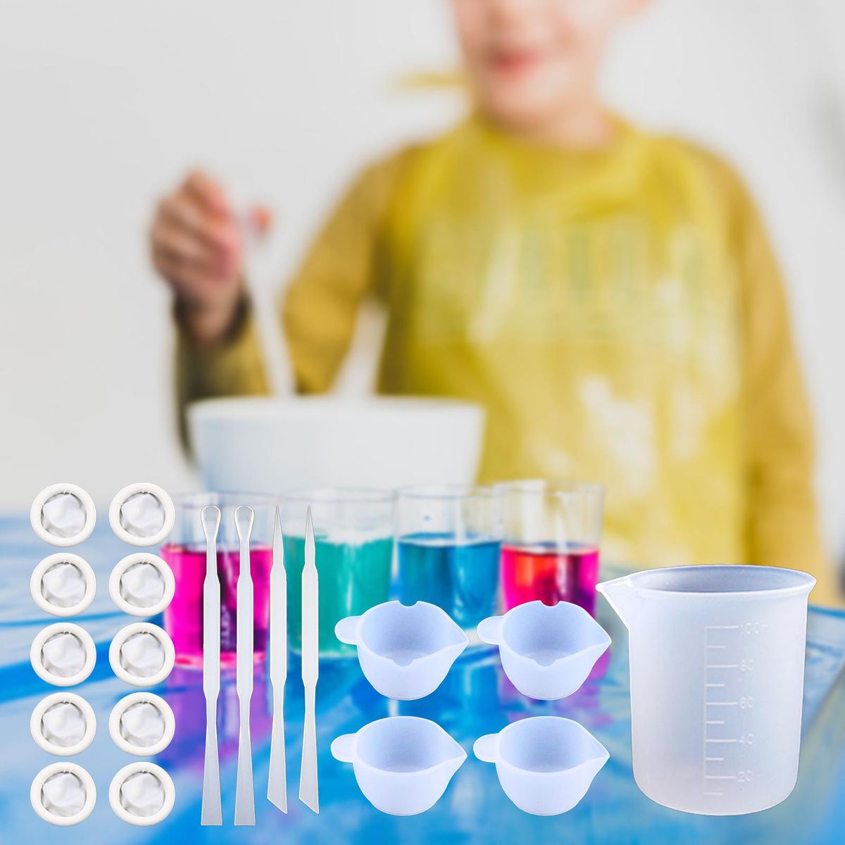 39PCS DIY Silicone Resin Measuring Cups Tool Kit 100ml Measure Cups  Finger Cots for Epoxy Resin Mixing Molds Jewelry Making for Adults Beginner