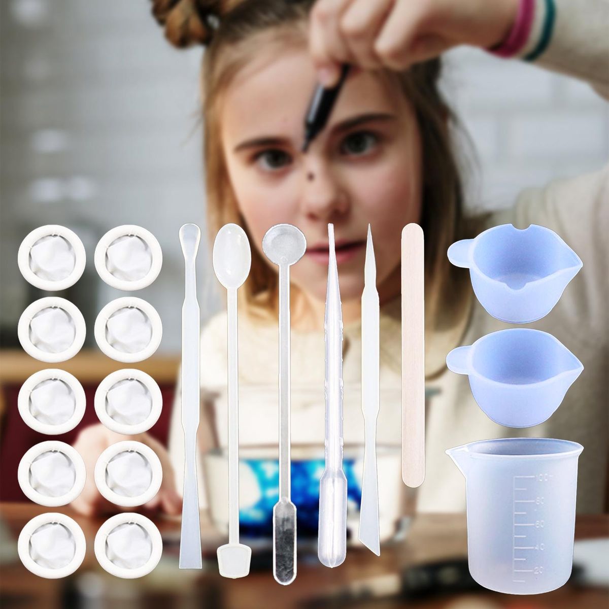 39PCS DIY Silicone Resin Measuring Cups Tool Kit 100ml Measure Cups  Finger Cots for Epoxy Resin Mixing Molds Jewelry Making for Adults Beginner