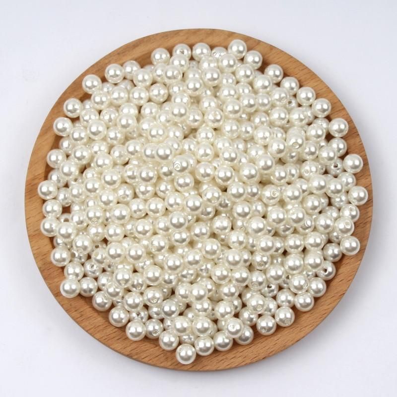 3-30mm Black White Beige Imitation Pearl Beads Round Acrylic Loose Beads For Needlework Jewelry Making Diy Necklace Bracelet