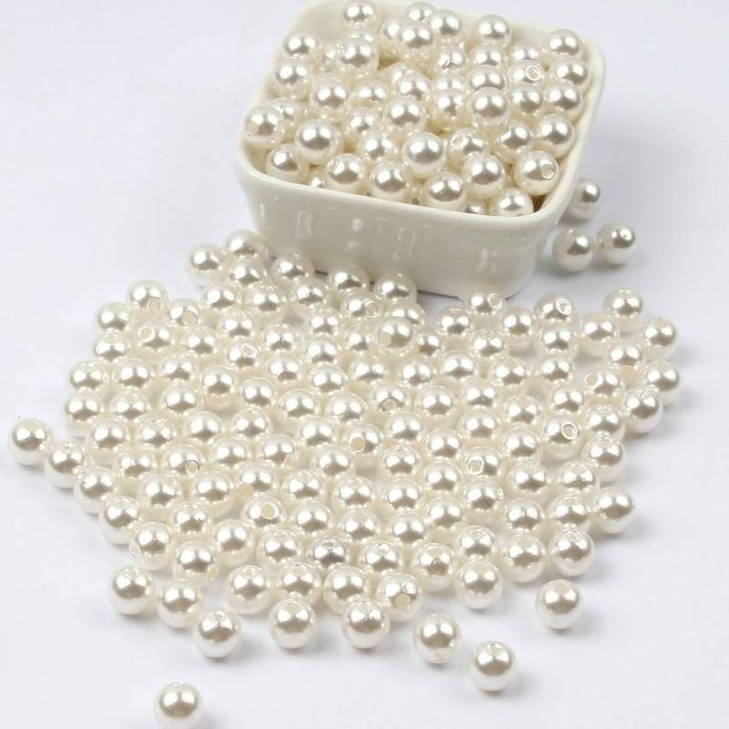 3-30mm Black White Beige Imitation Pearl Beads Round Acrylic Loose Beads For Needlework Jewelry Making Diy Necklace Bracelet