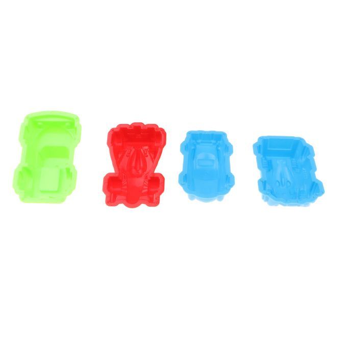 Pack Of 6  Colored Diecast Vehicle Sand Molds For Kids Outdoor