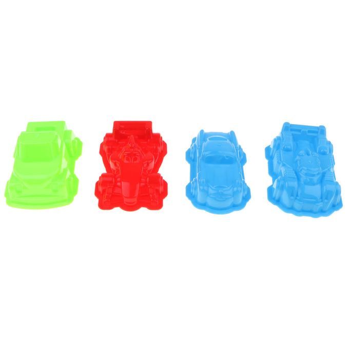 Pack Of 6  Colored Diecast Vehicle Sand Molds For Kids Outdoor