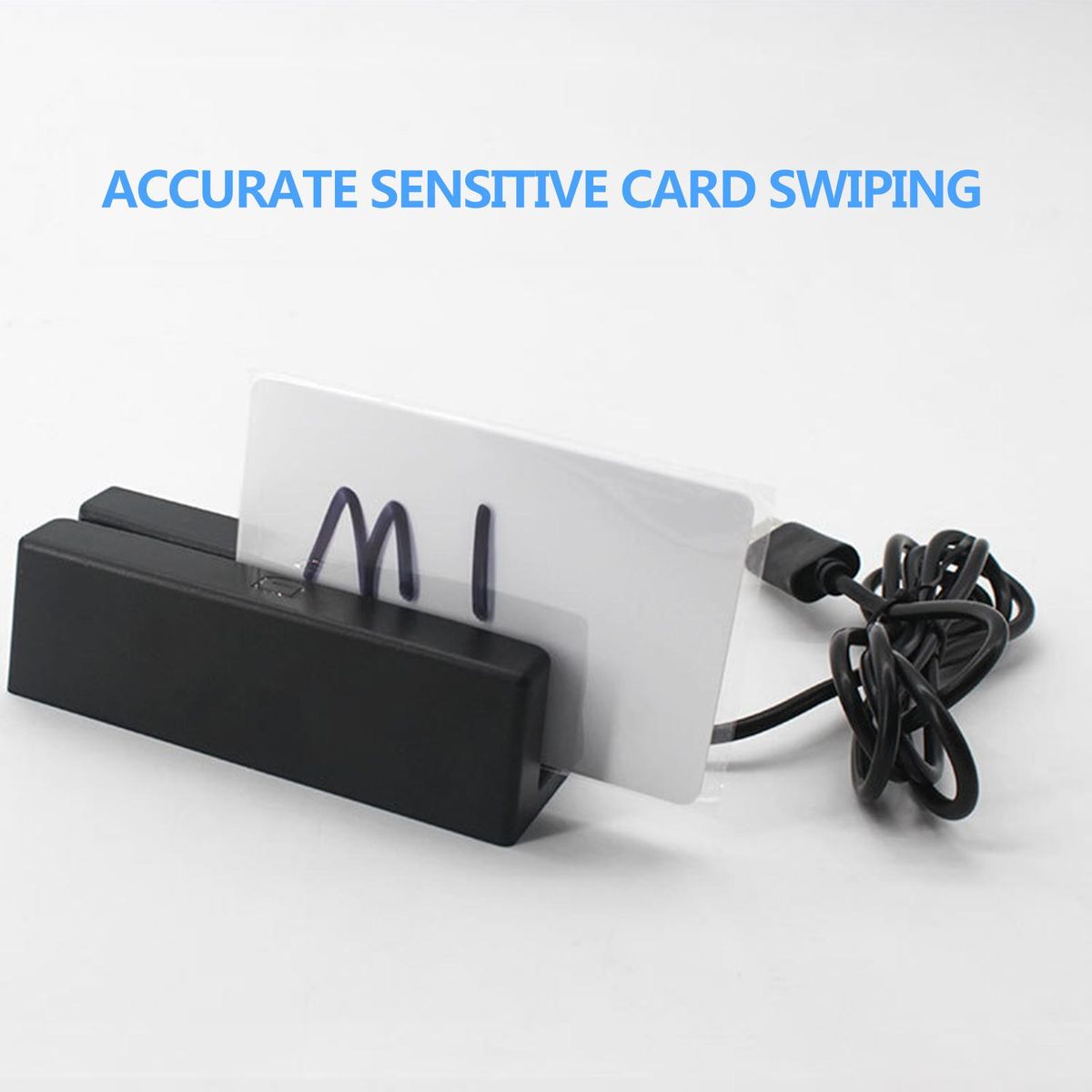 Full 3-Track USB Magnetic Strip Card Reader Plug And Play Green Indicator Light with Buzzer Beep Bidirectional Reading POS Machine