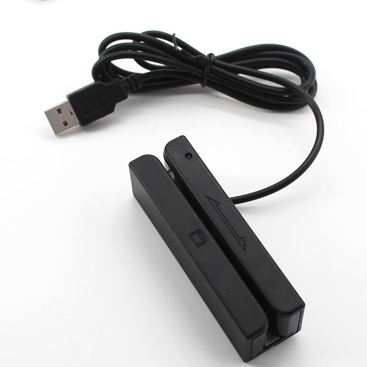 Full 3-Track USB Magnetic Strip Card Reader Plug And Play Green Indicator Light with Buzzer Beep Bidirectional Reading POS Machine