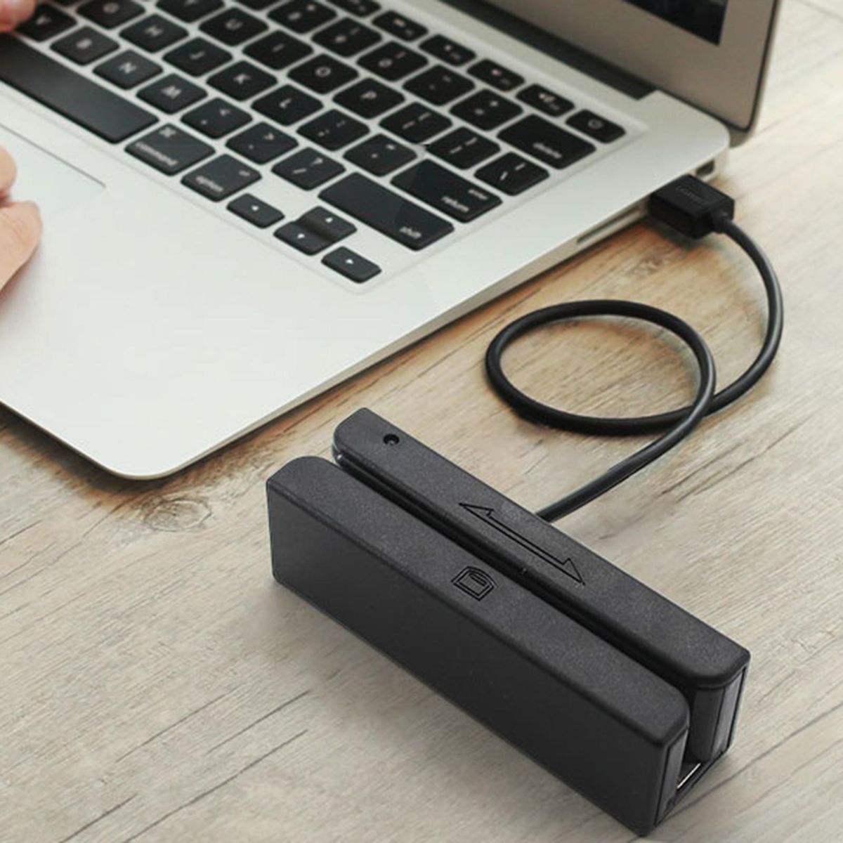 Full 3-Track USB Magnetic Strip Card Reader Plug And Play Green Indicator Light with Buzzer Beep Bidirectional Reading POS Machine
