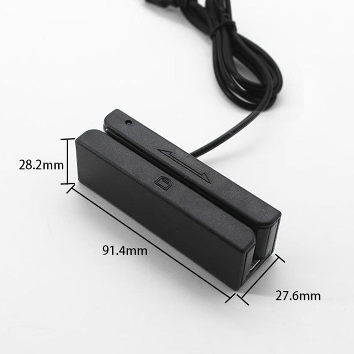 Full 3-Track USB Magnetic Strip Card Reader Plug And Play Green Indicator Light with Buzzer Beep Bidirectional Reading POS Machine
