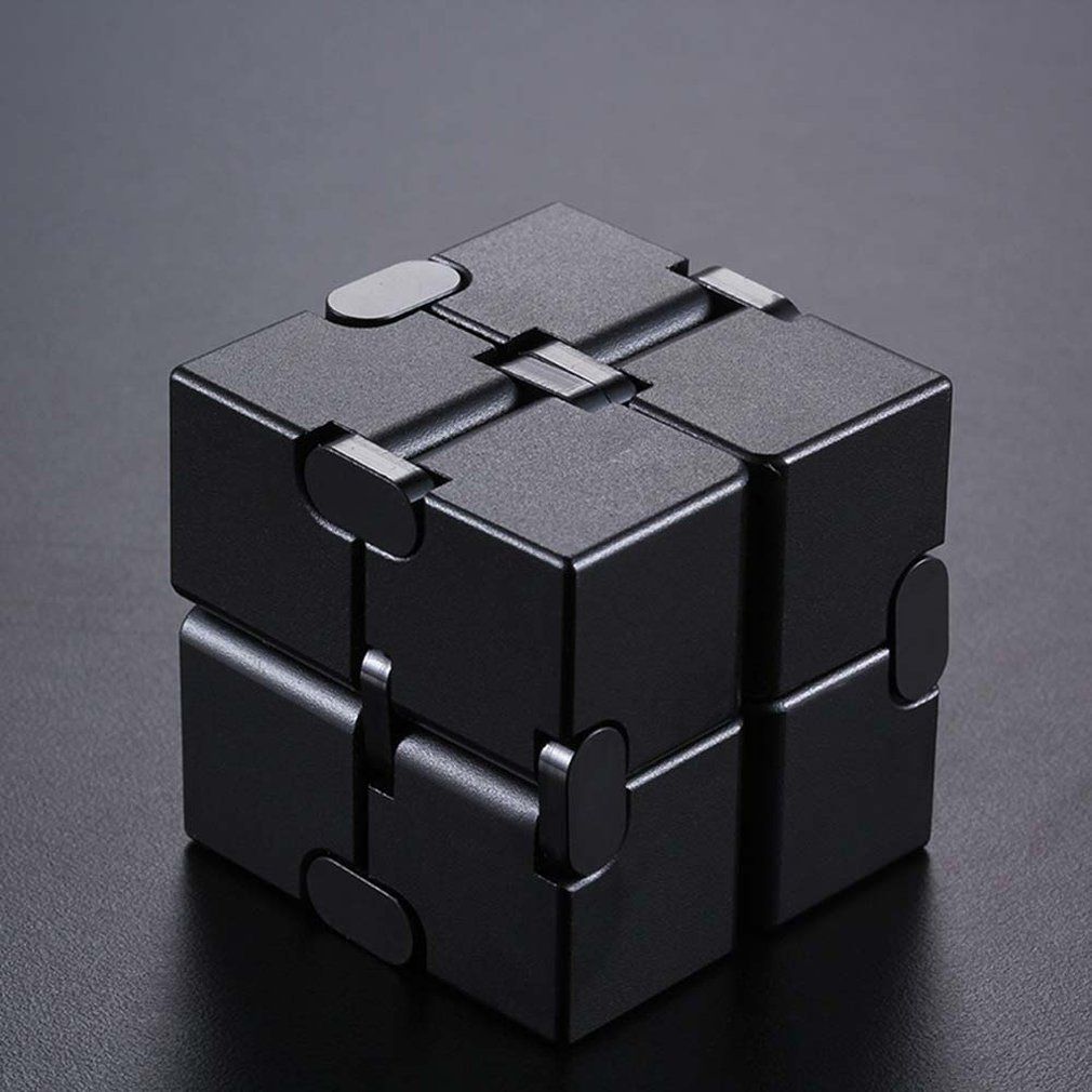 Infinity Cube Fidget Toys Fidget Block Mini Stress Anxiety Release Adults Kids-Black