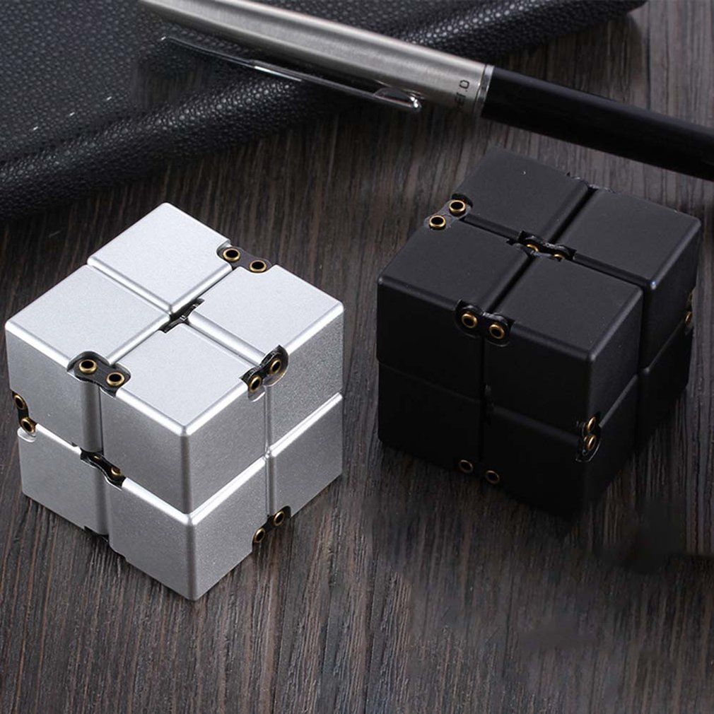 Infinity Cube Fidget Toys Fidget Block Mini Stress Anxiety Release Adults Kids-Black