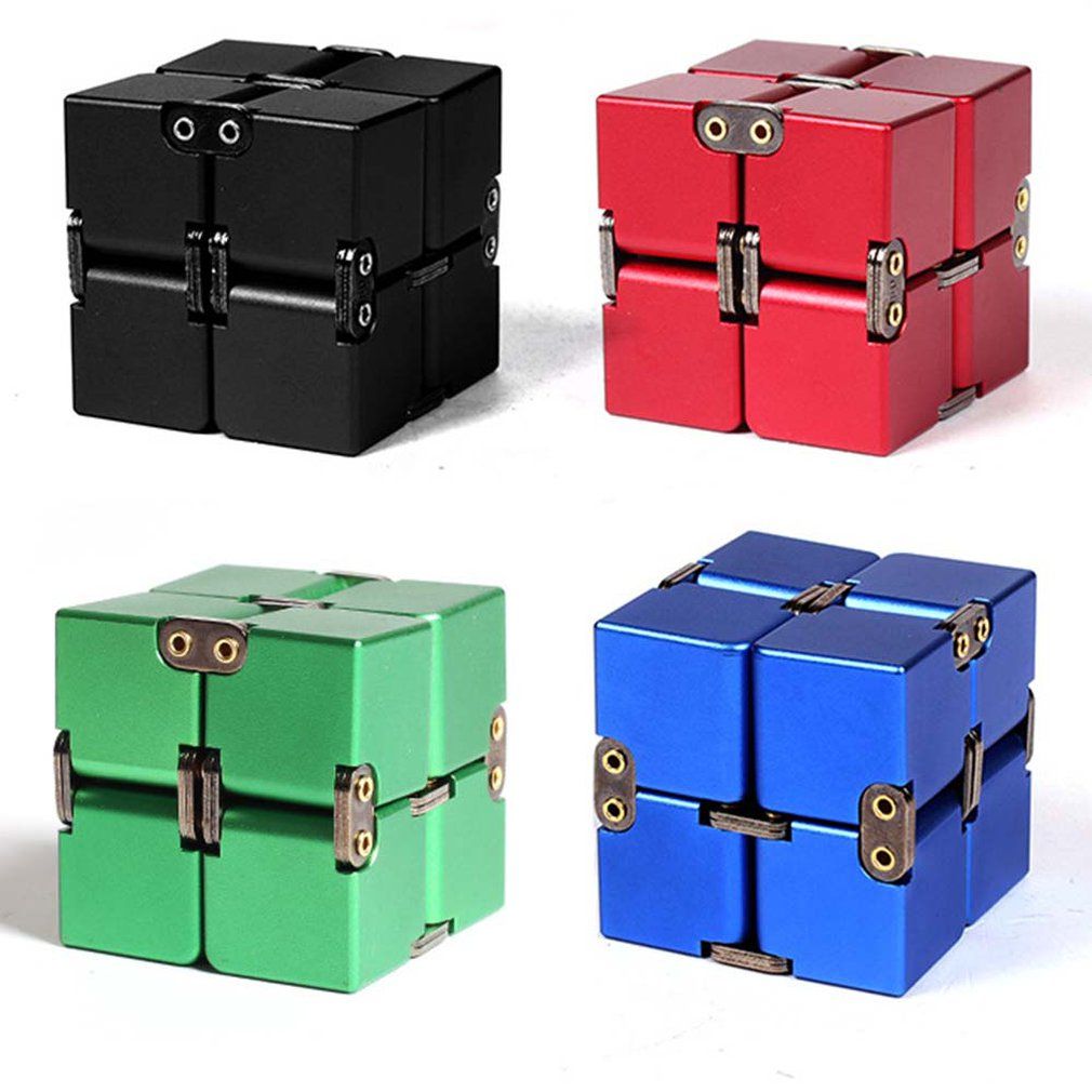 Infinity Cube Fidget Toys Fidget Block Mini Stress Anxiety Release Adults Kids-Black