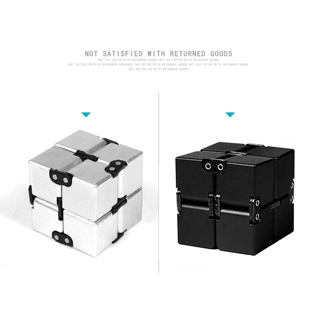 Infinity Cube Fidget Toys Fidget Block Mini Stress Anxiety Release Adults Kids-Black