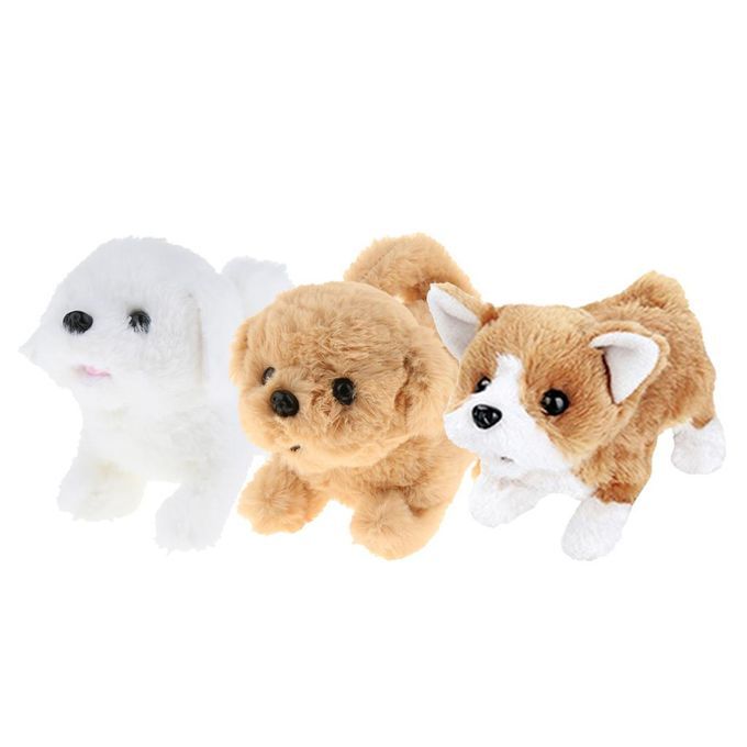 Cute Plush Dog  Wag Tail Animal For Kids White Bichon Frise