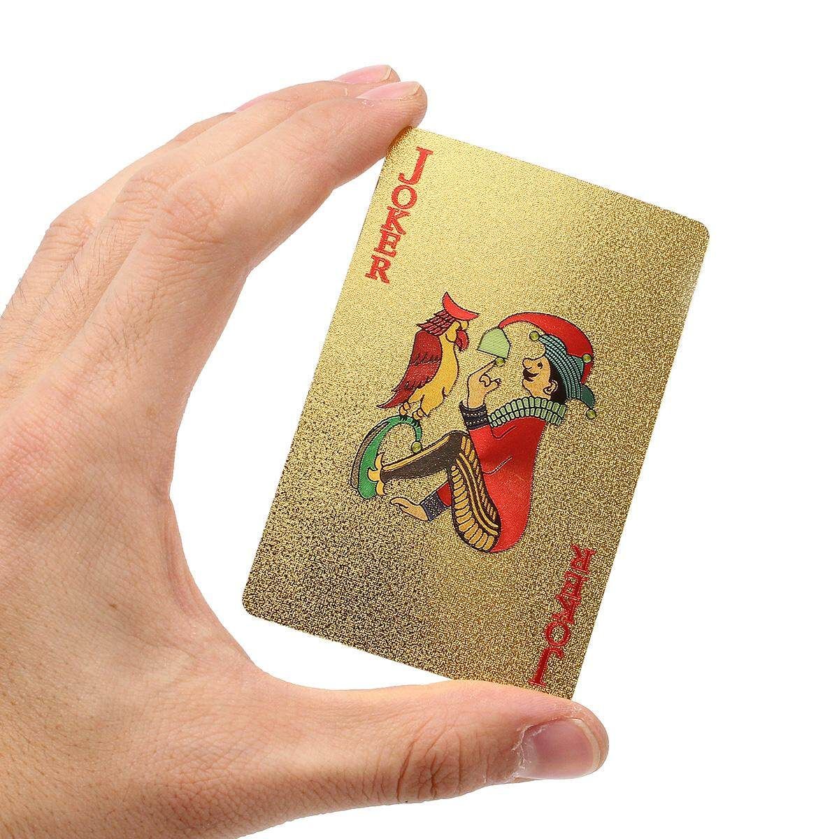 6PCS €500 EUR Gold Edition Golden Playing Cards Deck Magic Card Plastic Gold Foil Plated Poker Cards Waterproof