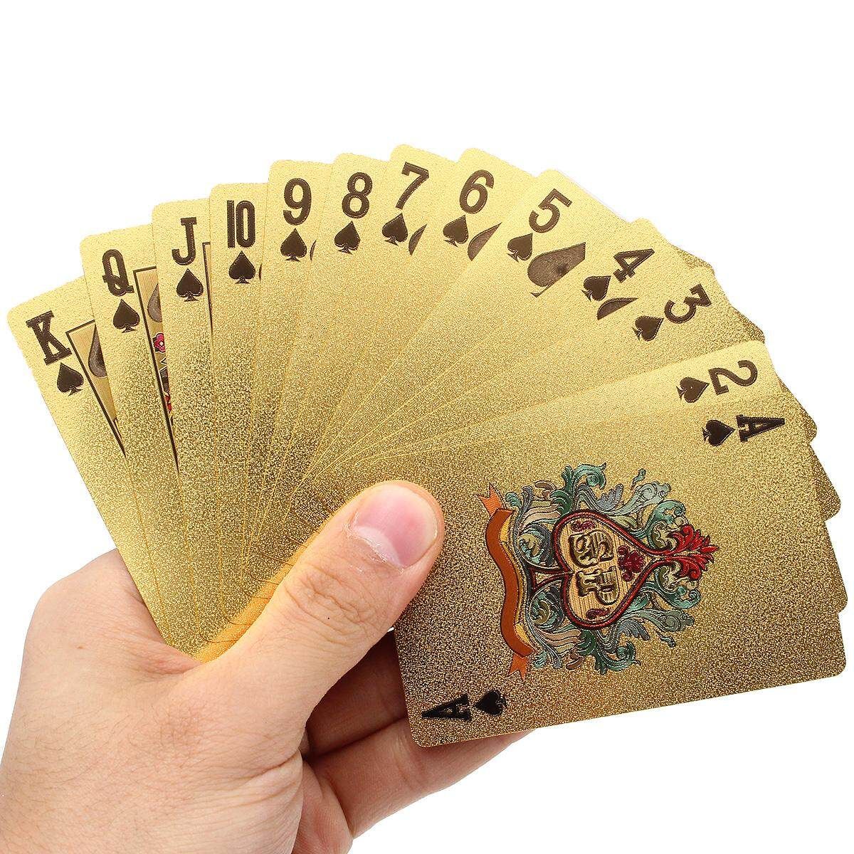 6PCS €500 EUR Gold Edition Golden Playing Cards Deck Magic Card Plastic Gold Foil Plated Poker Cards Waterproof