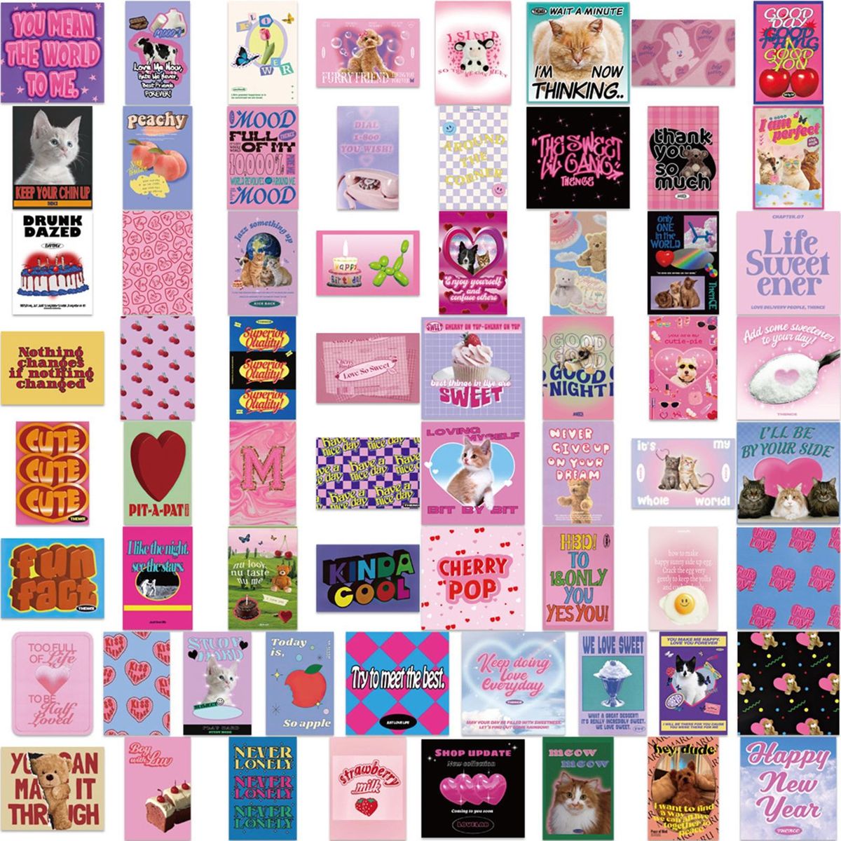 65 PcsSet Refrigerator Stickers Versatile Funny Animals Laptop Decals