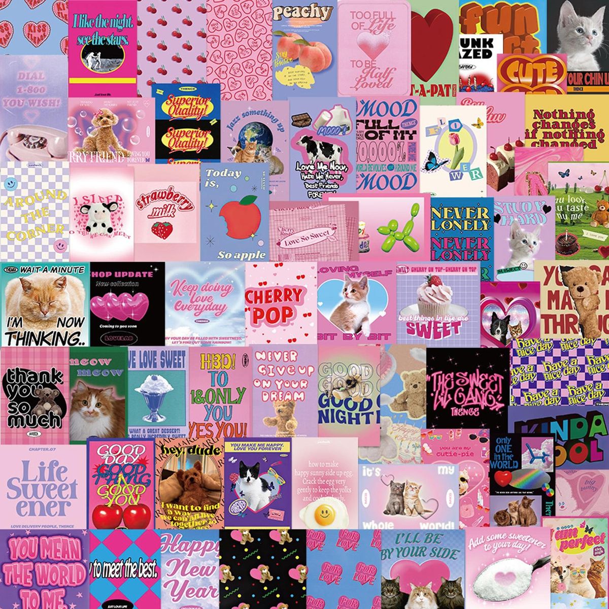 65 PcsSet Refrigerator Stickers Versatile Funny Animals Laptop Decals