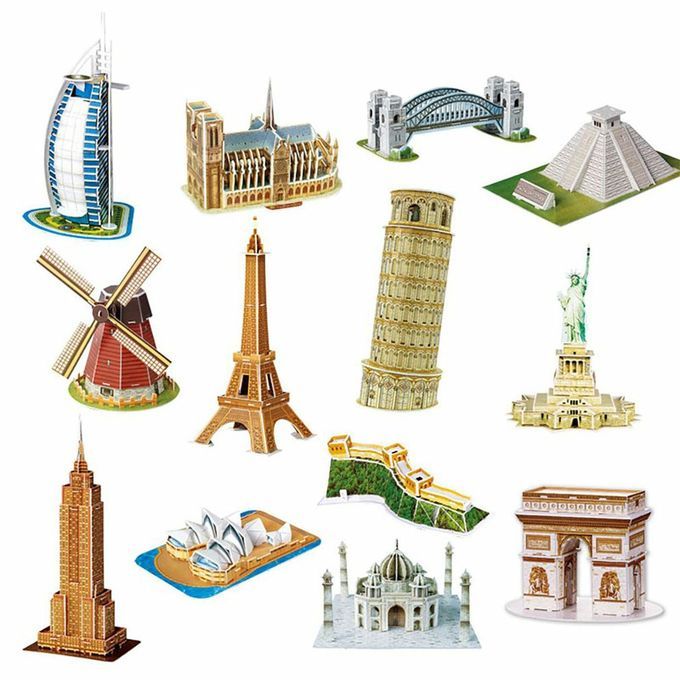 Wo D Ar Hite Ture 3D Three-Dimensional Puzzle Edu Ational Toys  Hildren Puzzle Diy Model  Reative Kids & Adults Gift-multi Olor-Mayan Pyramid