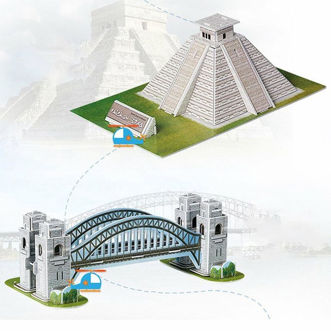 Wo D Ar Hite Ture 3D Three-Dimensional Puzzle Edu Ational Toys  Hildren Puzzle Diy Model  Reative Kids & Adults Gift-multi Olor-Mayan Pyramid