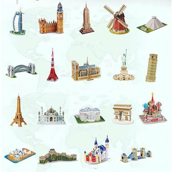 Wo D Ar Hite Ture 3D Three-Dimensional Puzzle Edu Ational Toys  Hildren Puzzle Diy Model  Reative Kids & Adults Gift-multi Olor-Mayan Pyramid