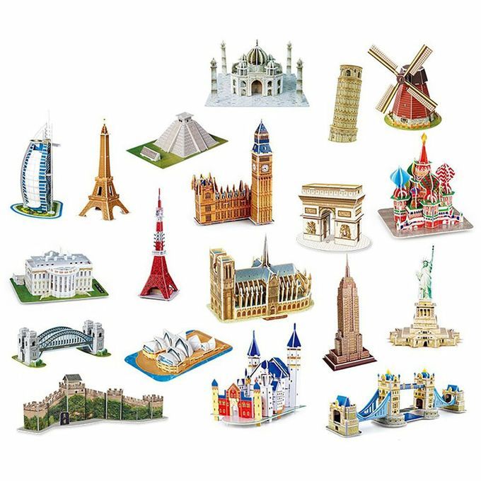 Wo D Ar Hite Ture 3D Three-Dimensional Puzzle Edu Ational Toys  Hildren Puzzle Diy Model  Reative Kids & Adults Gift-multi Olor-Mayan Pyramid