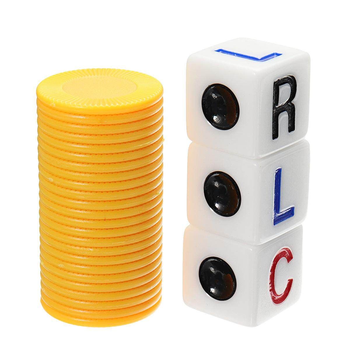 Left Center Right 3 Dices 24 Chips Tube Party Game Adult Children Intelligen Toy