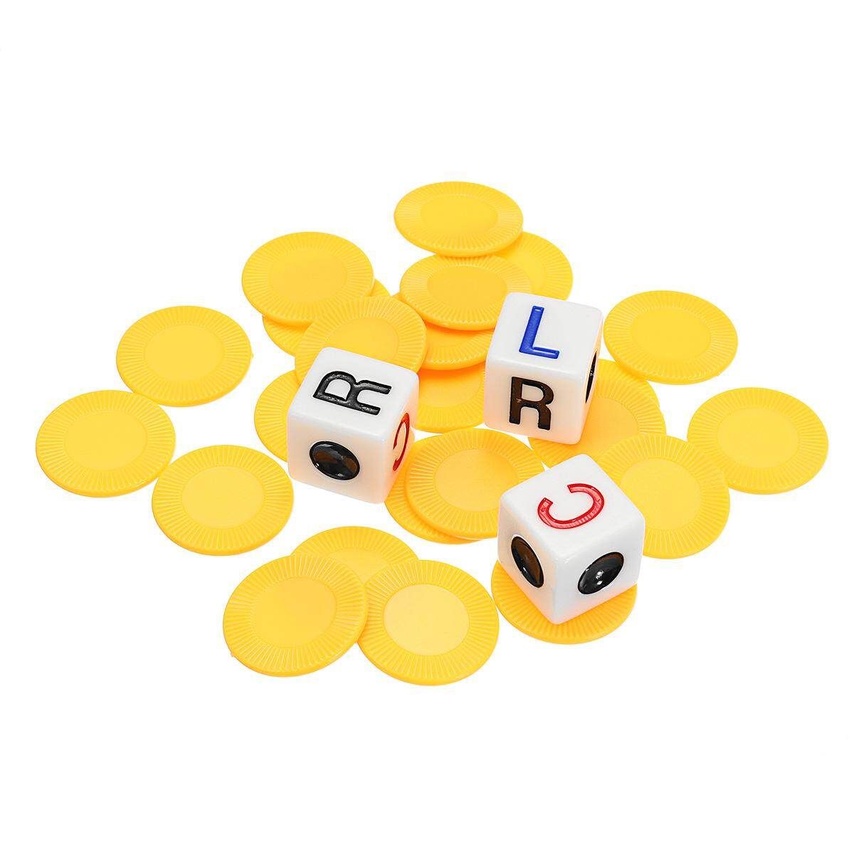 Left Center Right 3 Dices 24 Chips Tube Party Game Adult Children Intelligen Toy