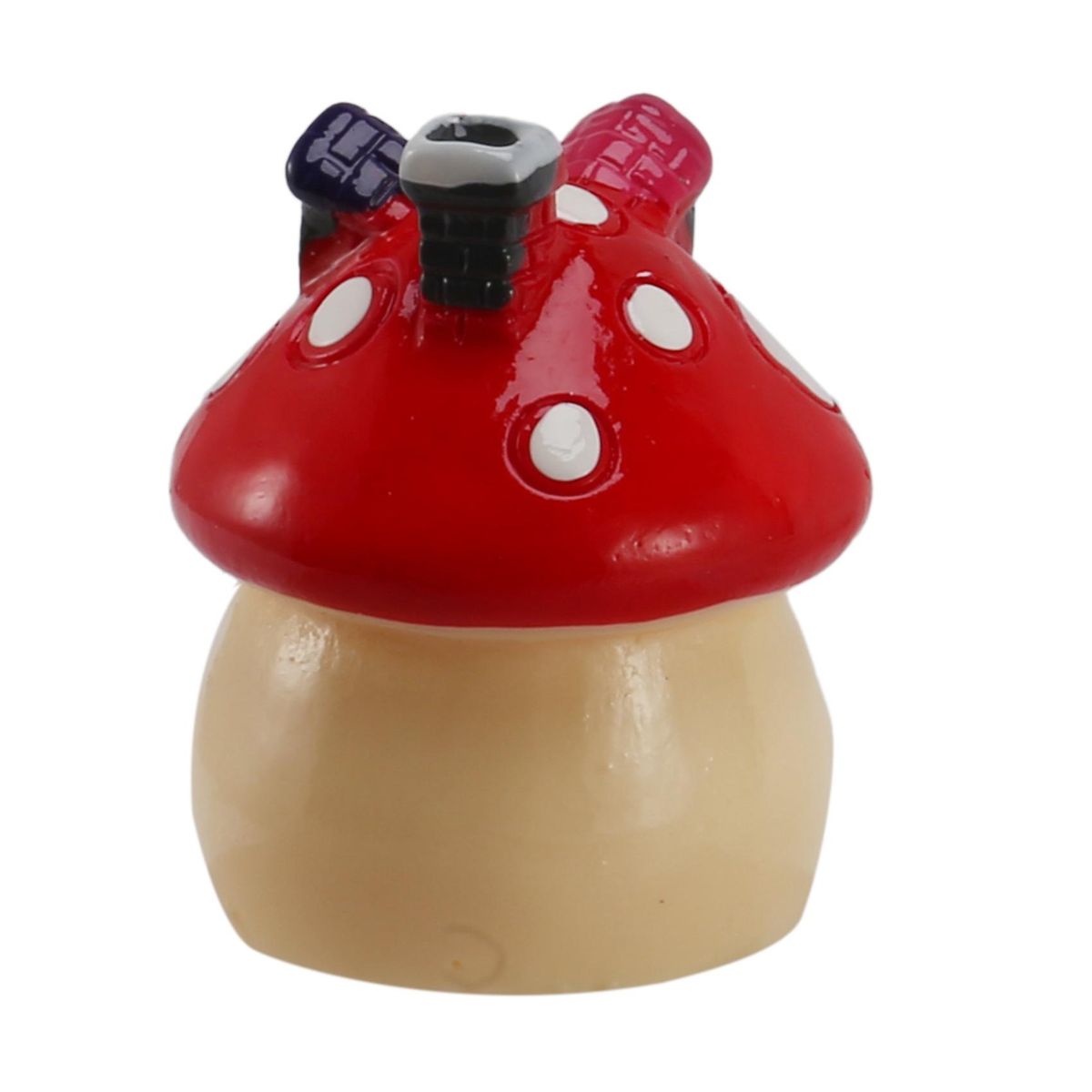 Garden Ornament Mushroom House Resin Figurine Craft Plant Pot Fairy Garden Decor Red S