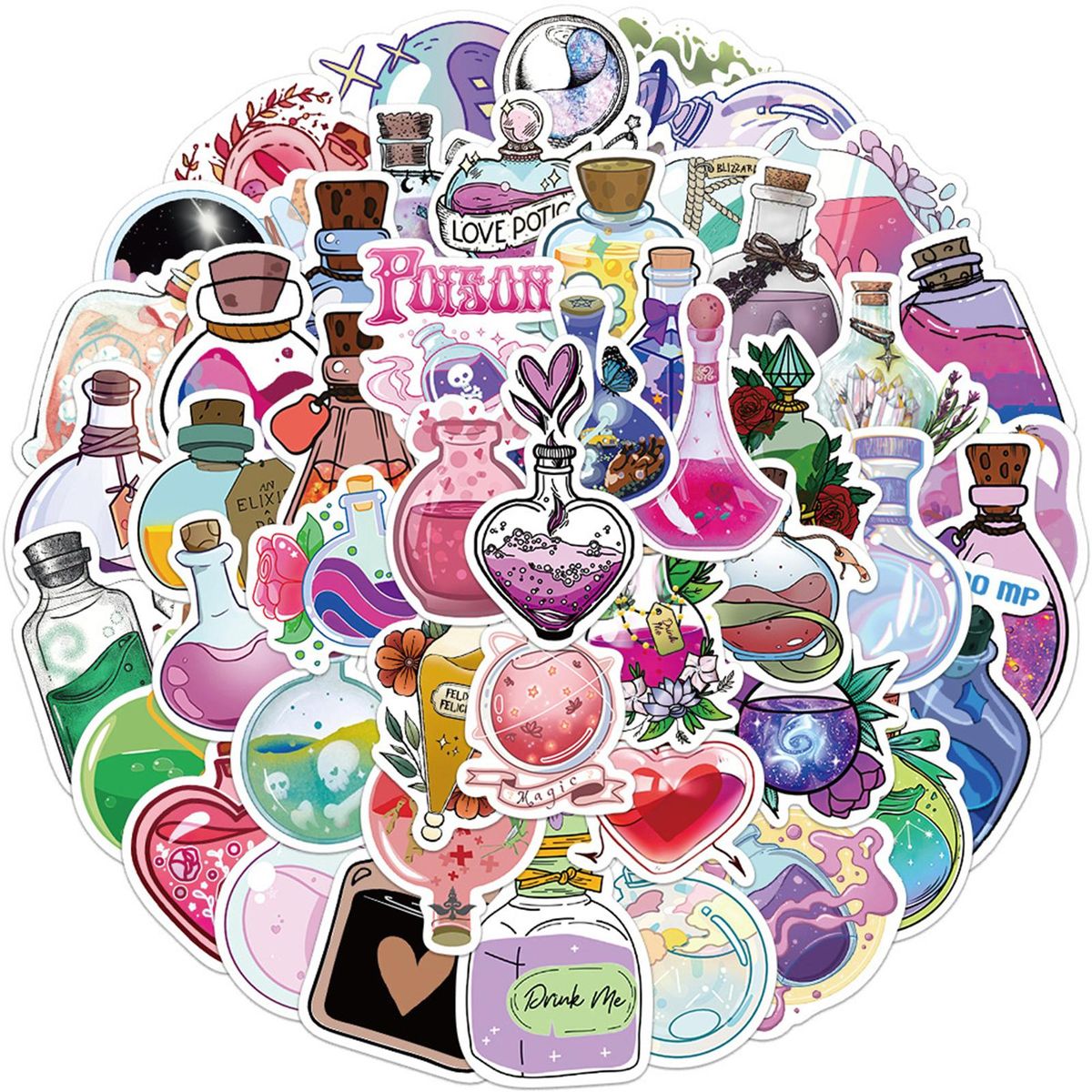 4050Pcs Scrapbook Stickers Cartoon Decal Hand Account Journal Album Stickers Purple