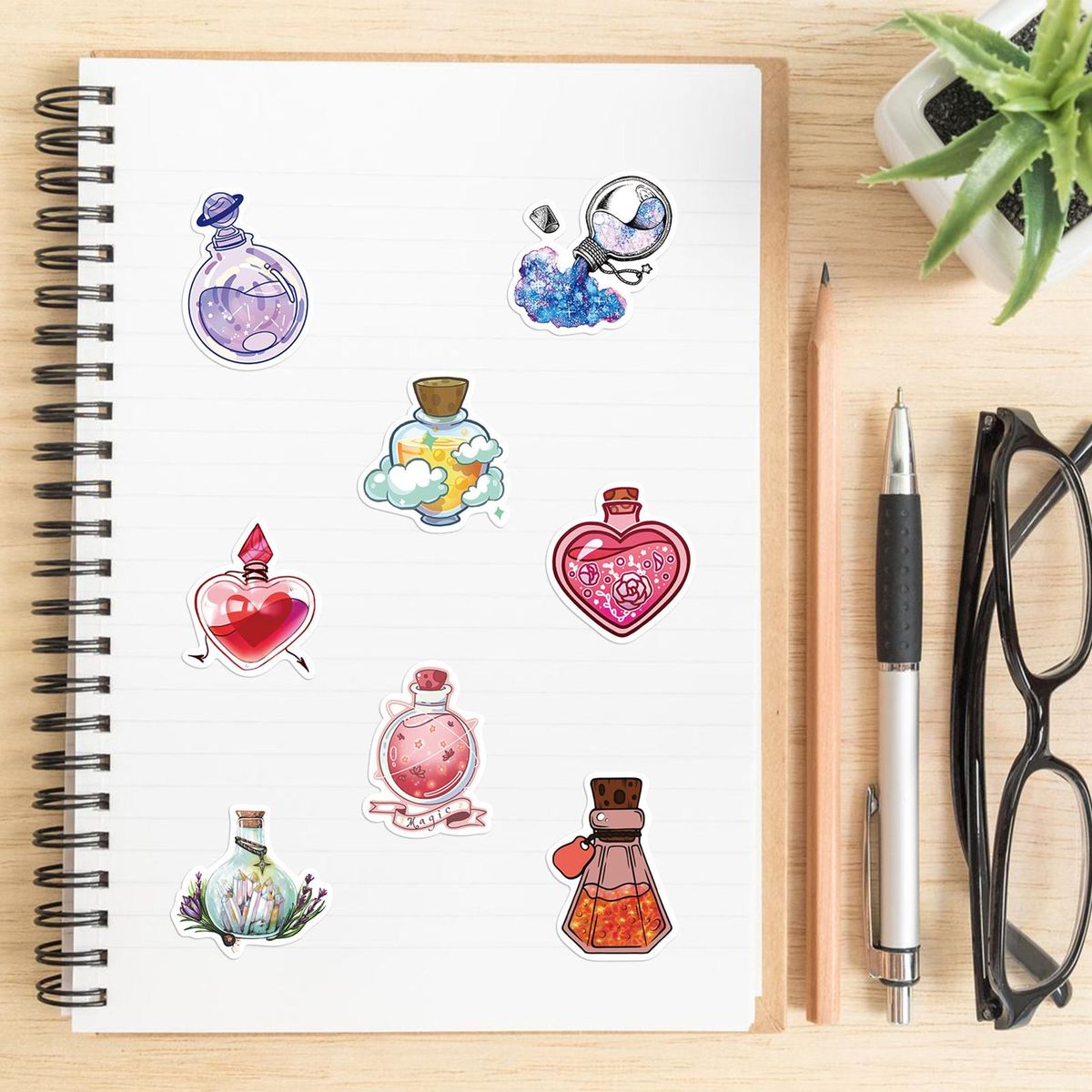 4050Pcs Scrapbook Stickers Cartoon Decal Hand Account Journal Album Stickers Purple