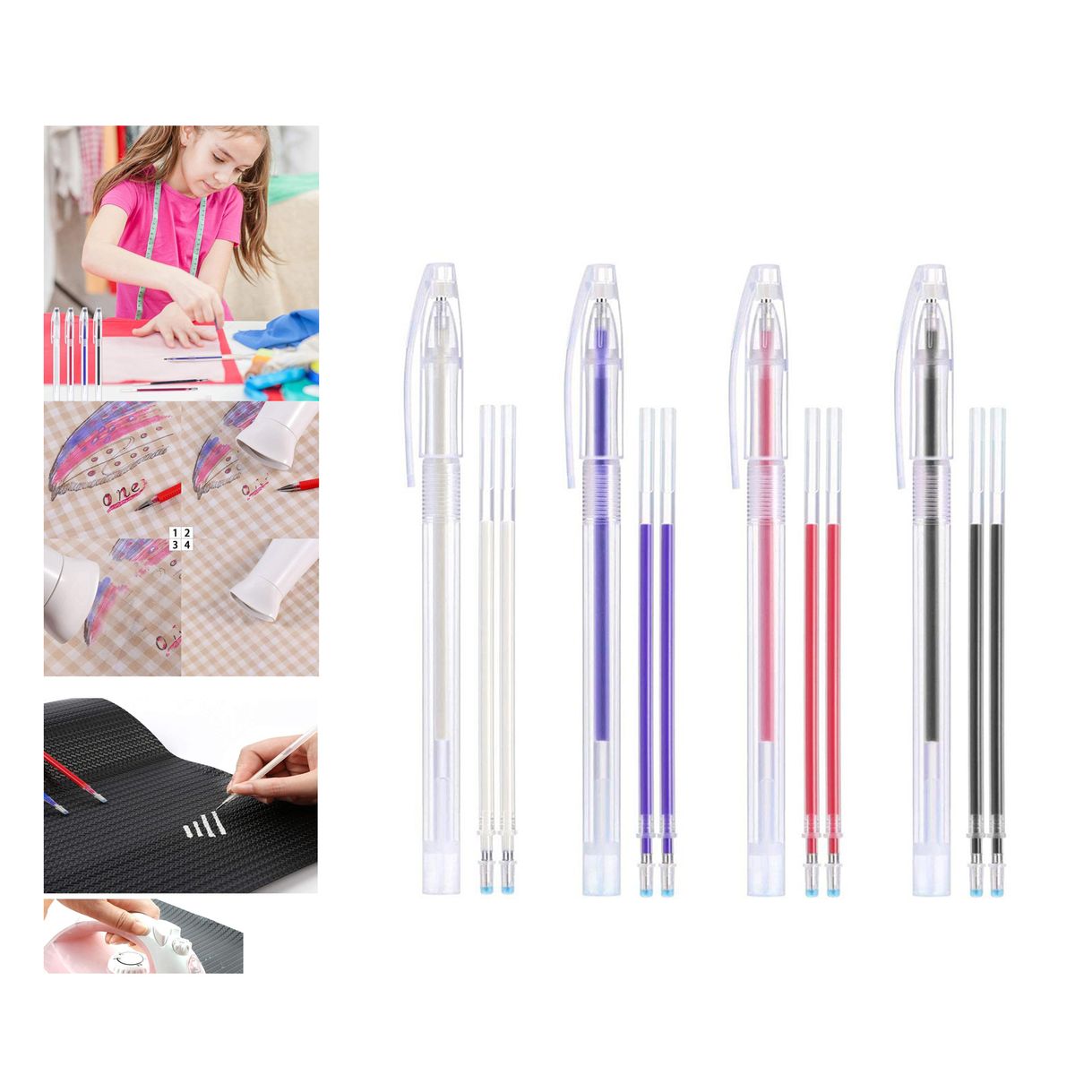 Heat Erasable Fabric Marking Pens With  3Pcs