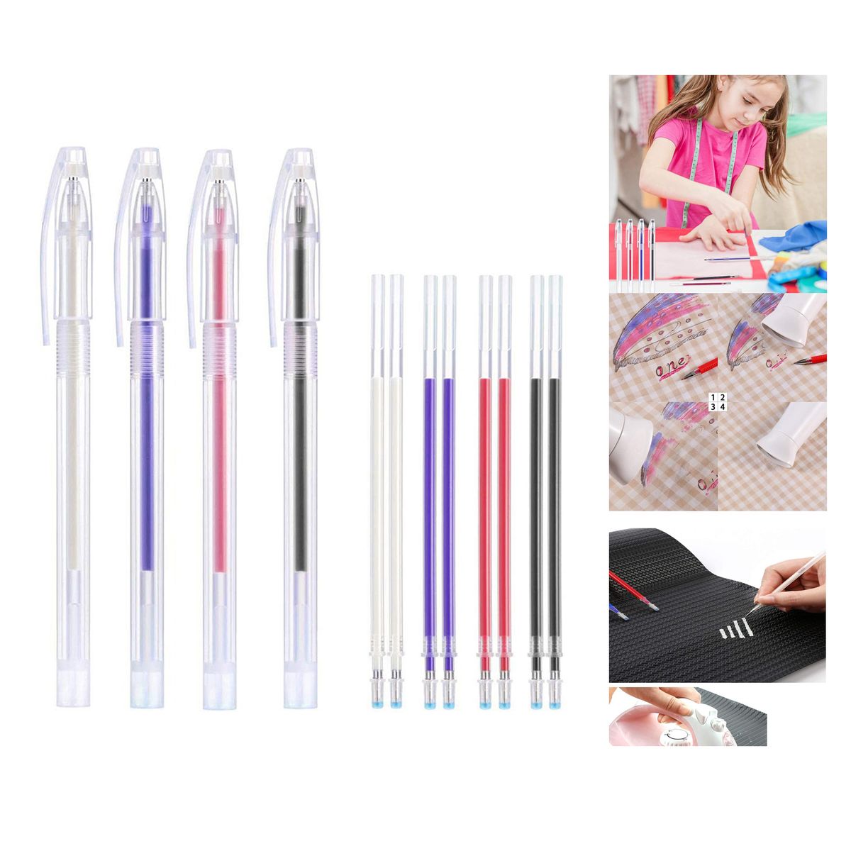 Heat Erasable Fabric Marking Pens With  3Pcs