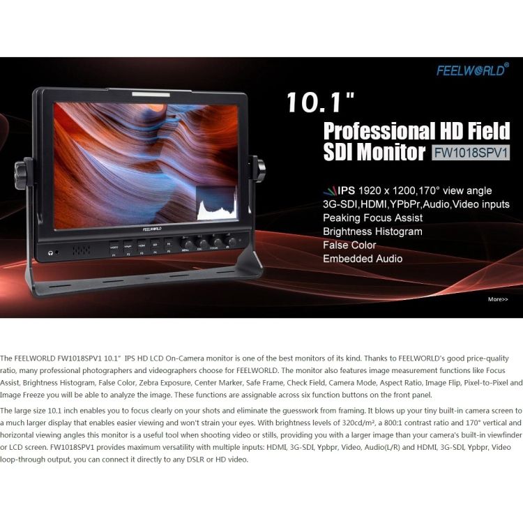 10.1 Inch IPS Screen Director Camera Field Monitor