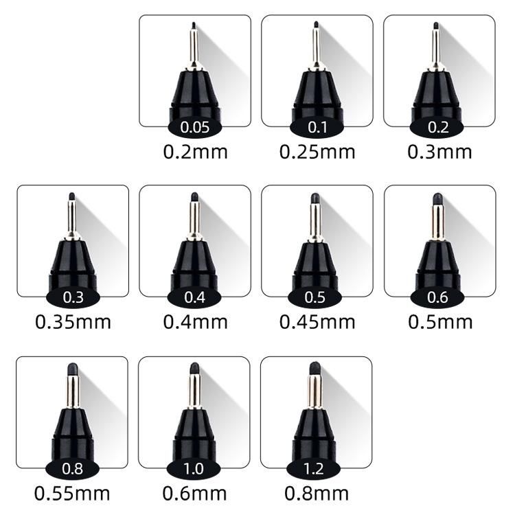 Sipa 8Pcs Black Thin Liner Pens Mini Liner Fineliner