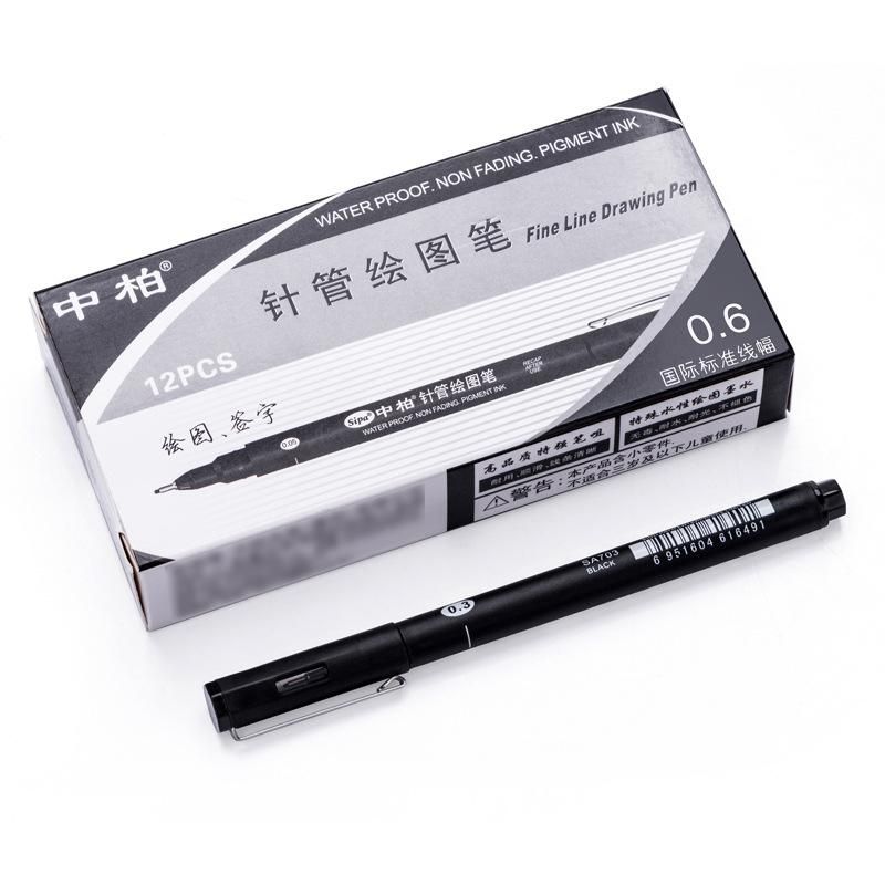 Sipa 8Pcs Black Thin Liner Pens Mini Liner Fineliner