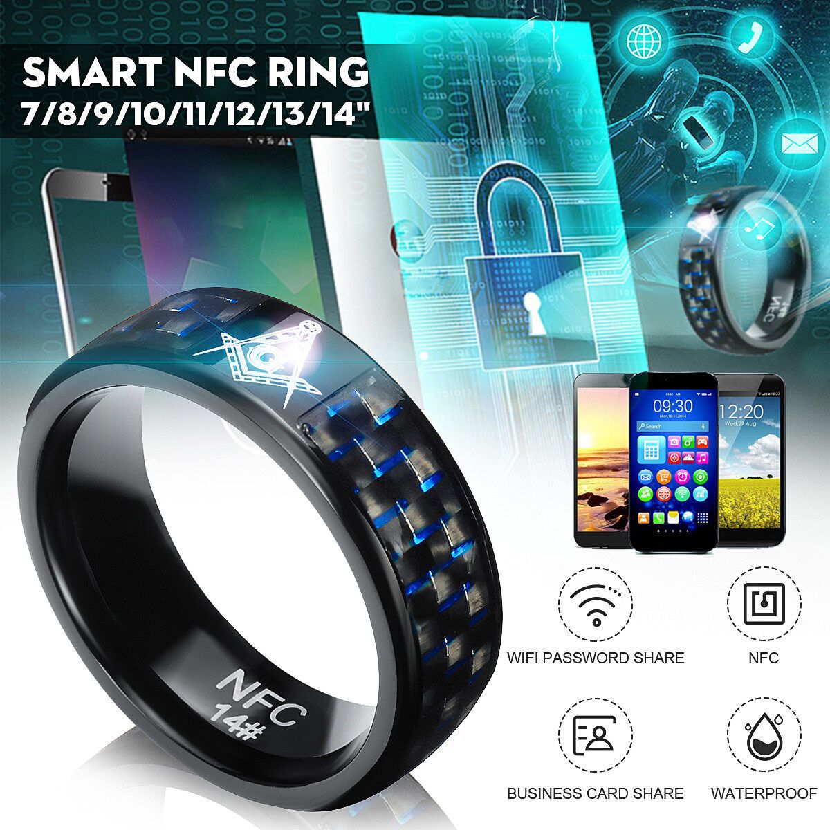 Android Mobile Connect Smart Magic Finger Ring Intelligen Size: 8