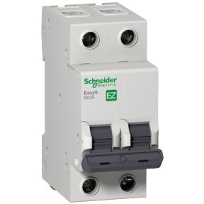Easy9 MCB - 2P, 63A, C Curve, 6000 A