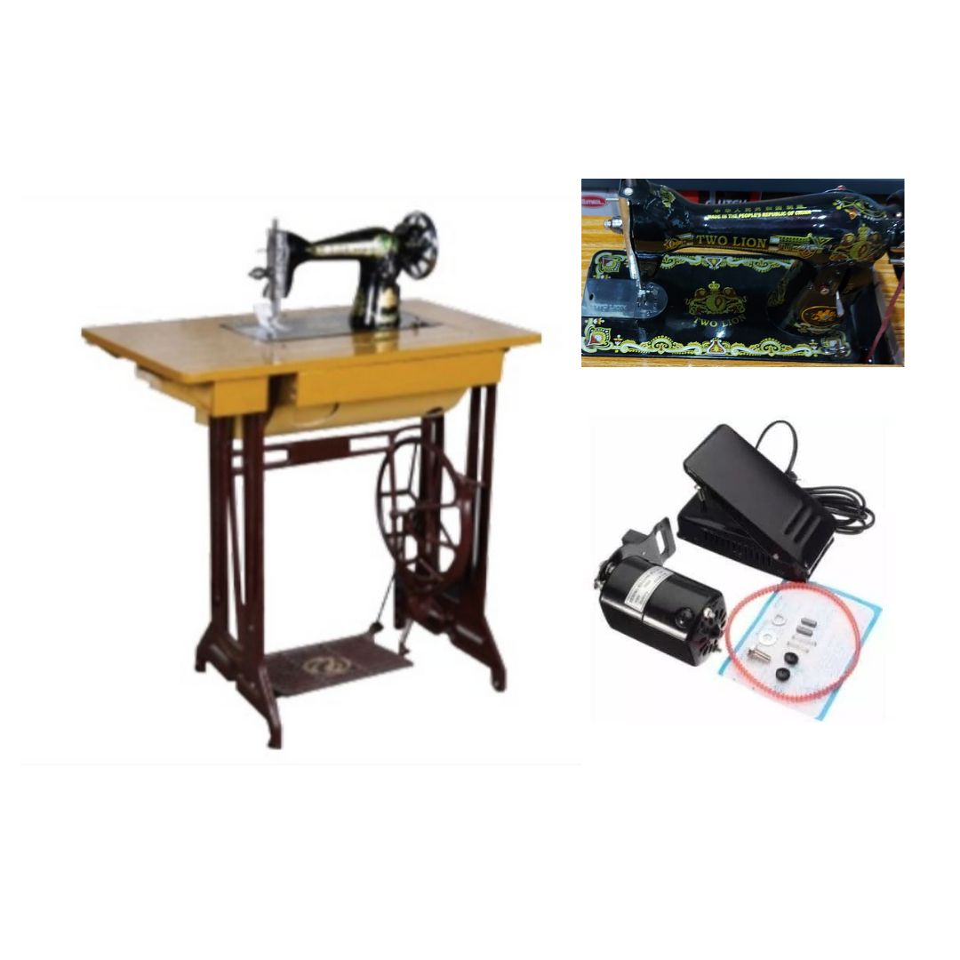 Sewing Machine (Manual & Auto) With 2-Drawer Table