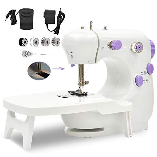 Mini Portable Electric Sewing Machine (with Extension Desk, Industrial Thread+UK Plug)