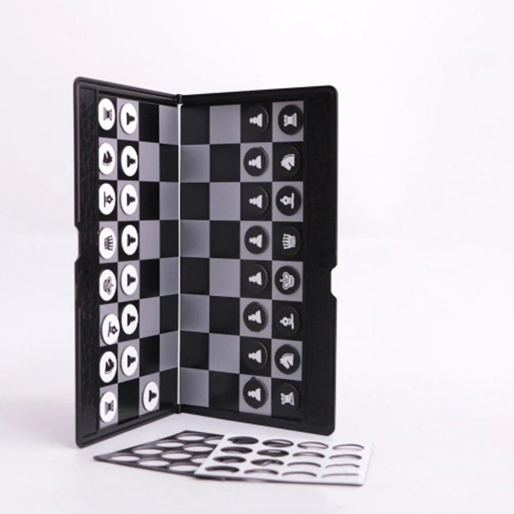 Pocket Chess Folding Board Interactive Travel Portable Entertainment Durable Magnetic Chessman Indoor Outdoor Game Easy Carry